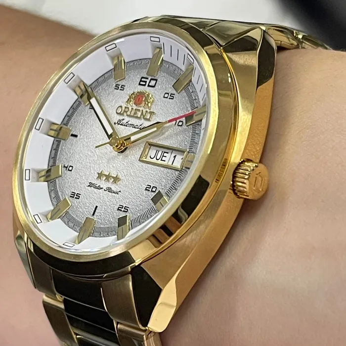 Orient 3 EStrelas Automático Classico NH3GG006 Branco