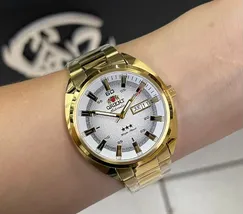 Orient 3 EStrelas Automático Classico NH3GG006 Branco - imagem 6
