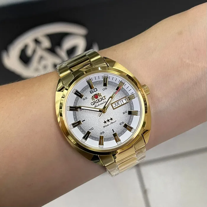 Orient 3 EStrelas Automático Classico NH3GG006 Branco