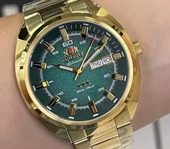 Orient 3 EStrelas Automático Classico NH3GG006 Verde - imagem 1