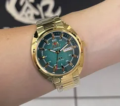 Orient 3 EStrelas Automático Classico NH3GG006 Verde - imagem 6