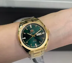 Orient 3 EStrelas Automático Classico NH3GG008 Verde - imagem 6