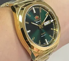 Orient 3 EStrelas Automático Classico NH3GG008 Verde - imagem 3