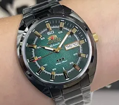 Orient 3 EStrelas Automático Black Classico NH3YY006 Verde - imagem 1
