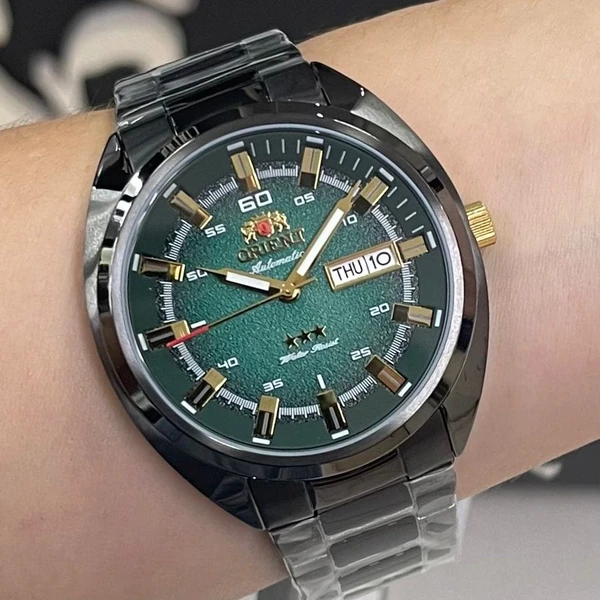 Orient 3 EStrelas Automático Black Classico NH3YY006 Verde