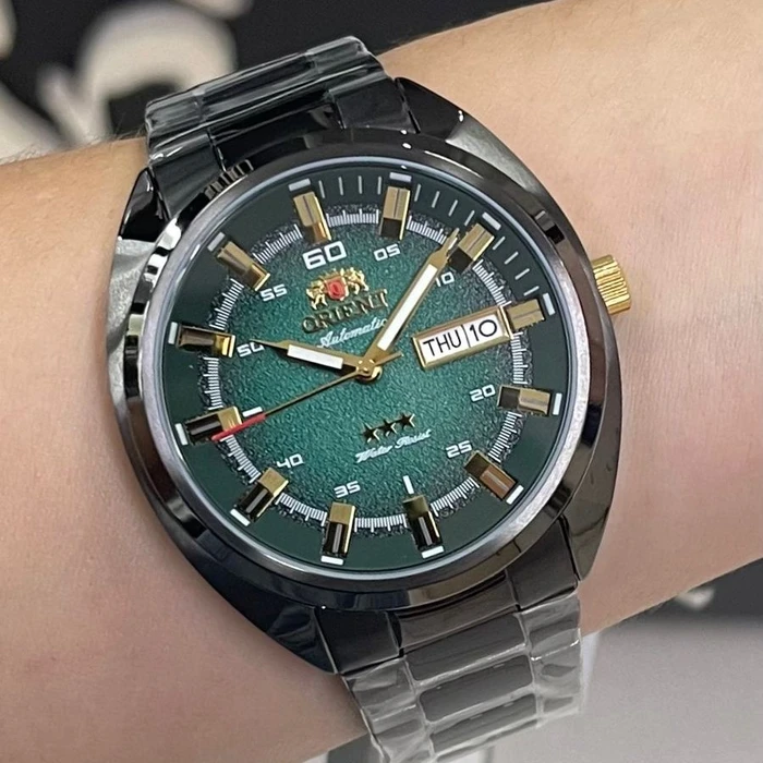 Orient 3 EStrelas Automático Black Classico NH3YY006 Verde