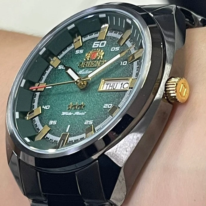 Orient 3 EStrelas Automático Black Classico NH3YY006 Verde