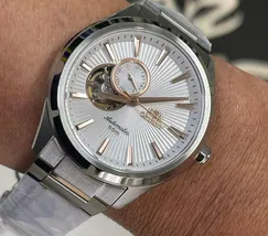 Orient Classico Automático Misto Open heart NH3MM001 Branco - imagem 1