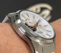 Orient Classico Automático Misto Open heart NH3MM001 Branco - imagem 3