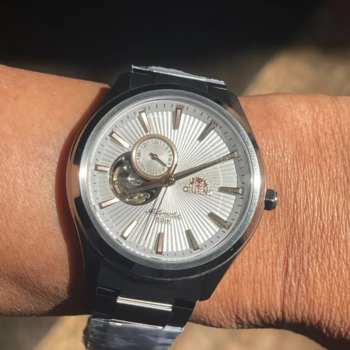 Orient Classico Automático Misto Open heart NH3MM001 Branco
