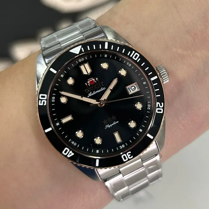Relógio Orient 3 Estrelas Automático NH3MM016 Safira 100m | Taniguchi Relógios