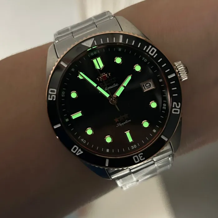 Relógio Orient 3 Estrelas Automático NH3MM016 Safira 100m | Taniguchi Relógios