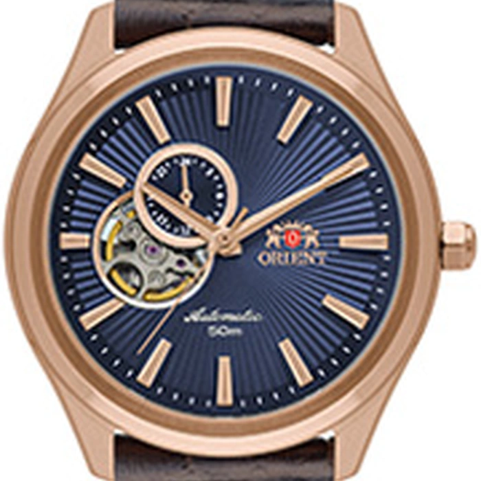 Orient Classico Automático Rose gold Open heart NH3RC001 Azul