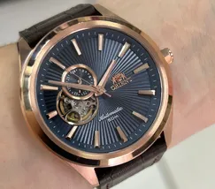 Orient Classico Automático Rose gold Open heart NH3RC001 Azul - imagem 1