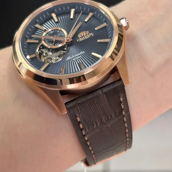 Orient Classico Automático Rose gold Open heart NH3RC001 Azul