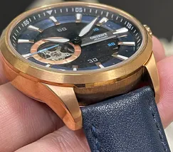 Orient Classico Automático Rose gold Esqueleto NH7RC002 Azul - imagem 5