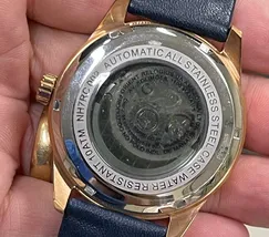 Orient Classico Automático Rose gold Esqueleto NH7RC002 Azul - imagem 7