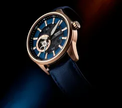 Orient Classico Automático Rose gold Esqueleto NH7RC002 Azul - imagem 6
