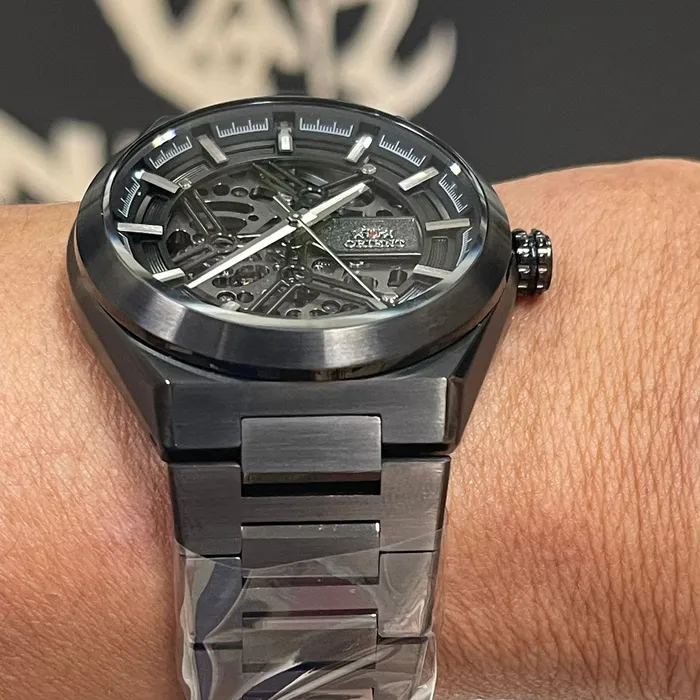 Orient Classico Automático Esqueleto IP Black NH7YY001 Preto