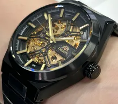 Orient Classico Automático Esqueleto IP Black NH7YY007 Dourado - imagem 4