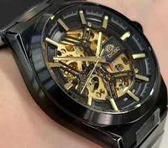 Orient Classico Automático Esqueleto IP Black NH7YY007 Dourado - imagem 3