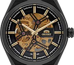 Orient Classico Automático Esqueleto IP Black NH7YY007 Dourado - imagem 2
