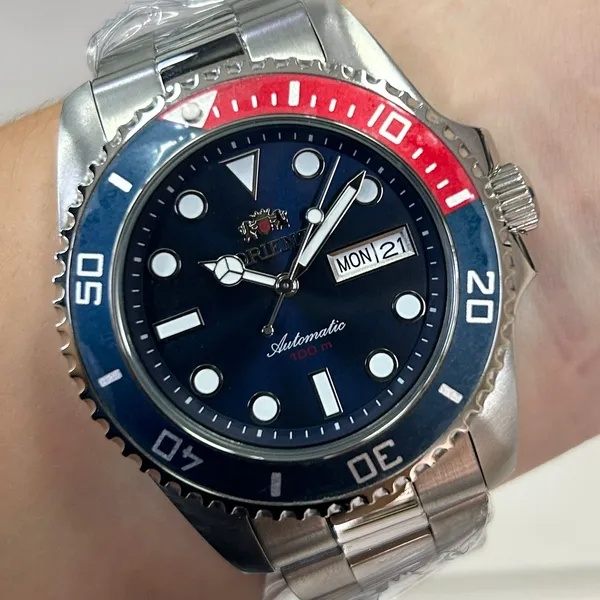 Orient 3 EStrelas Automático Sports (submariner) F49SS026NH Pepsi
