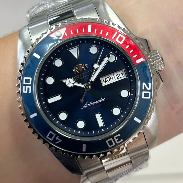 Relógio Orient Submariner Pepsi F49SS026NH Automático NH36 | Taniguchi Relógios