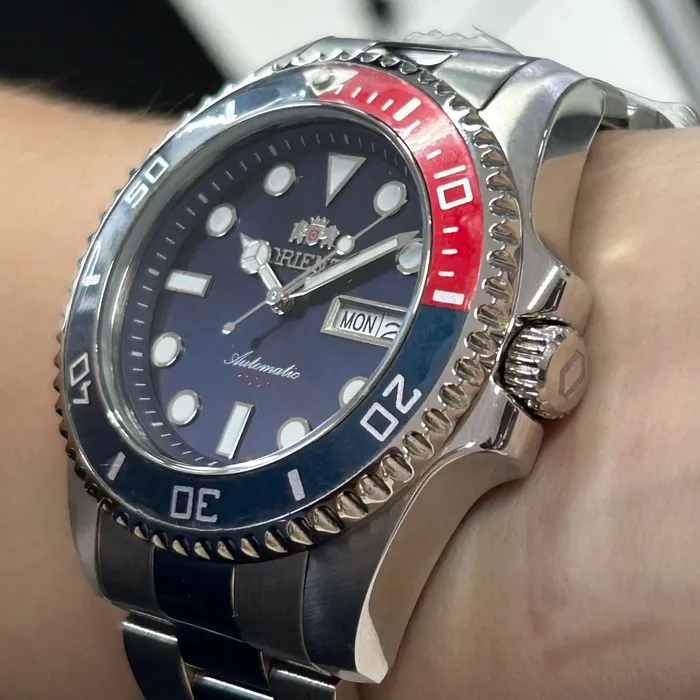 Relógio Orient Submariner Pepsi F49SS026NH Automático NH36 | Taniguchi Relógios
