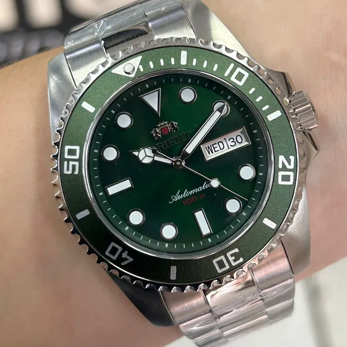 Orient 3 EStrelas Automático Sports (submariner) F49SS027NH Verde Guaraná