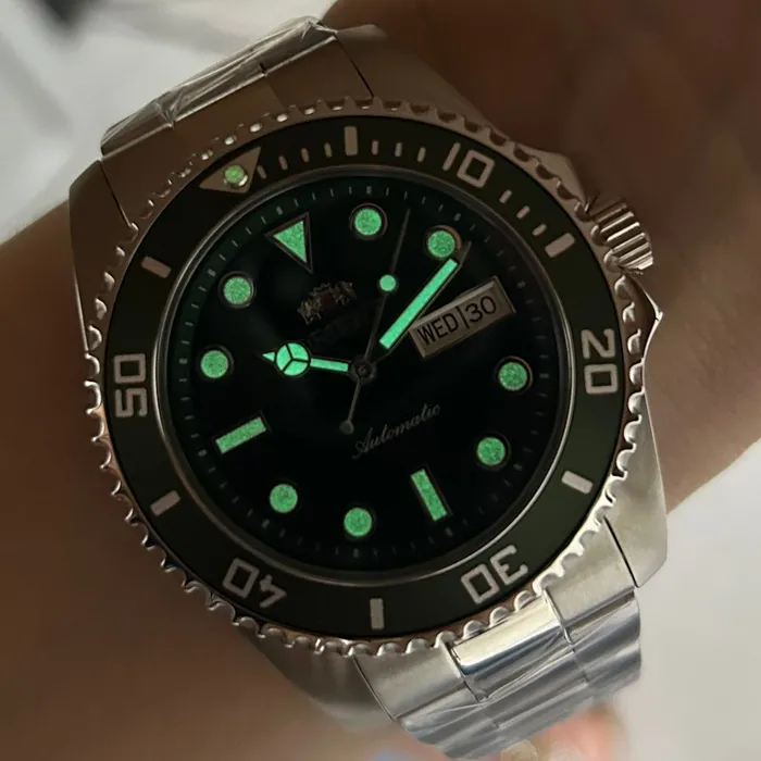 Orient 3 EStrelas Automático Sports (submariner) F49SS027NH Verde Guaraná