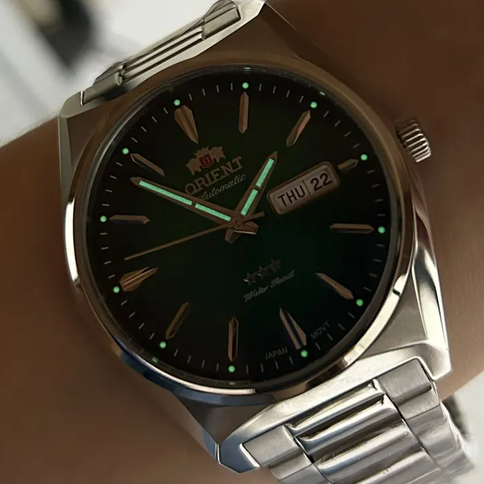 Orient 3 EStrelas Automático Classico F49SS013NH Verde