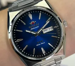 Orient 3 EStrelas Automático Classico F49SS013NH Azul - imagem 1