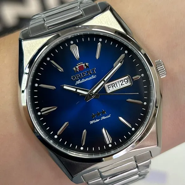 Orient 3 EStrelas Automático Classico F49SS013NH Azul