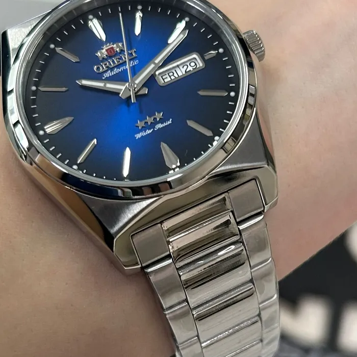 Orient 3 EStrelas Automático Classico F49SS013NH Azul