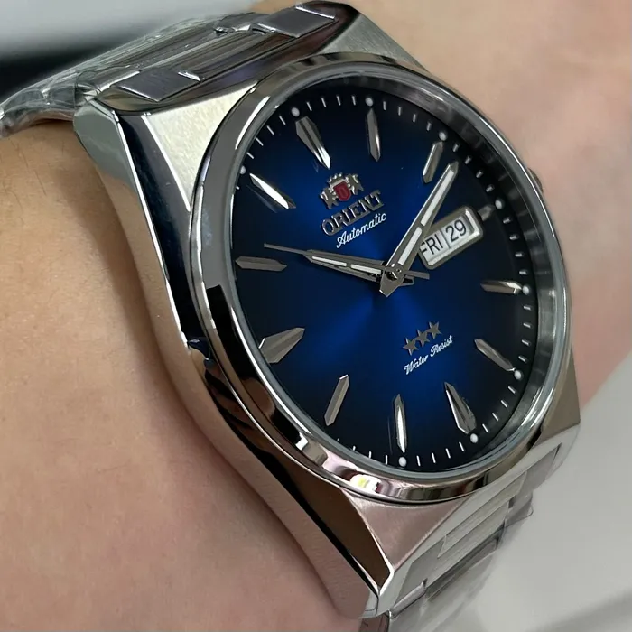 Orient 3 EStrelas Automático Classico F49SS013NH Azul