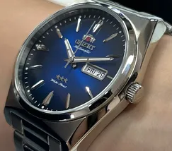 Orient 3 EStrelas Automático Classico F49SS013NH Azul - imagem 4
