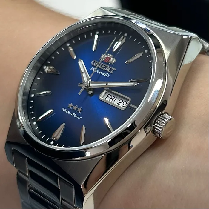 Orient 3 EStrelas Automático Classico F49SS013NH Azul