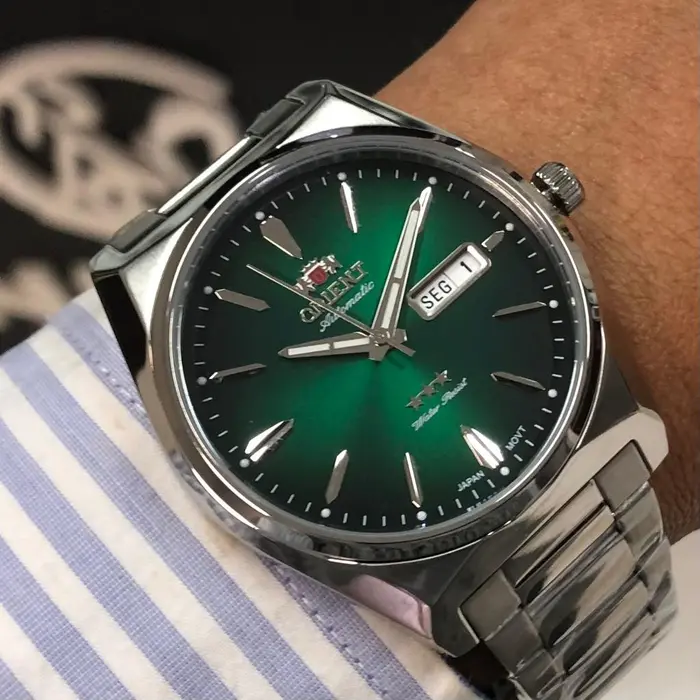 Orient 3 EStrelas Automático Classico F49ss013 verde