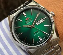 Orient 3 EStrelas Automático Classico F49ss013 verde - imagem 5