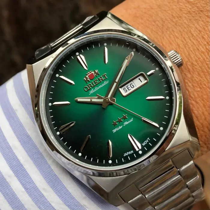 Orient 3 EStrelas Automático Classico F49ss013 verde