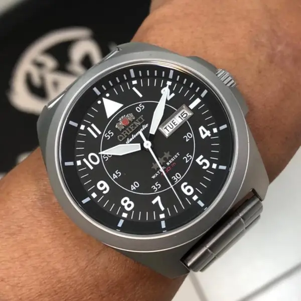 Orient 3 EStrelas Automático Classico Pilot F49ss019 preto