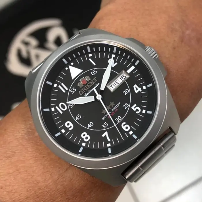 Orient 3 EStrelas Automático Classico Pilot F49ss019 preto