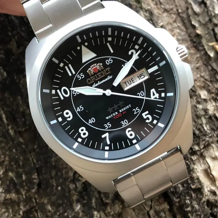 Orient 3 EStrelas Automático Classico Pilot F49ss019 preto