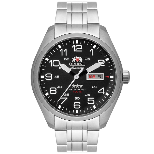 Orient 3 EStrelas Automático Classico Militar F49ss020 preto