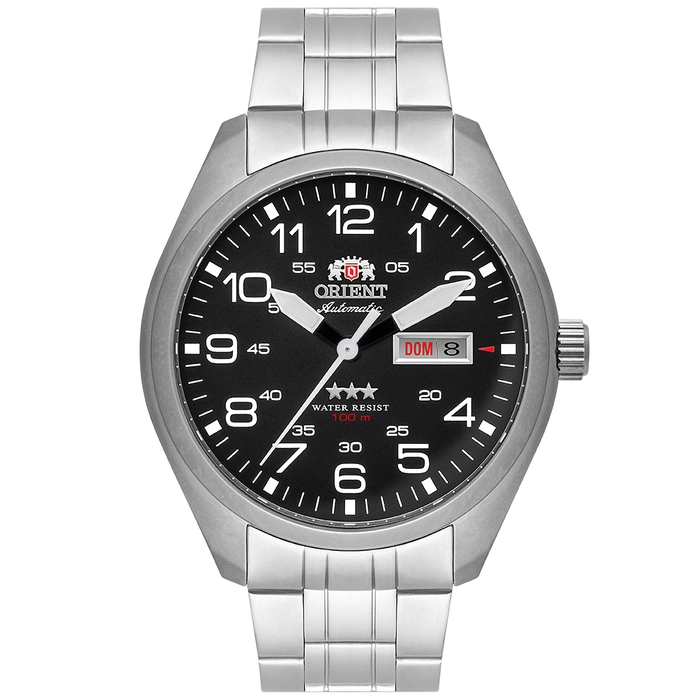 Orient 3 EStrelas Automático Classico Militar F49ss020 preto