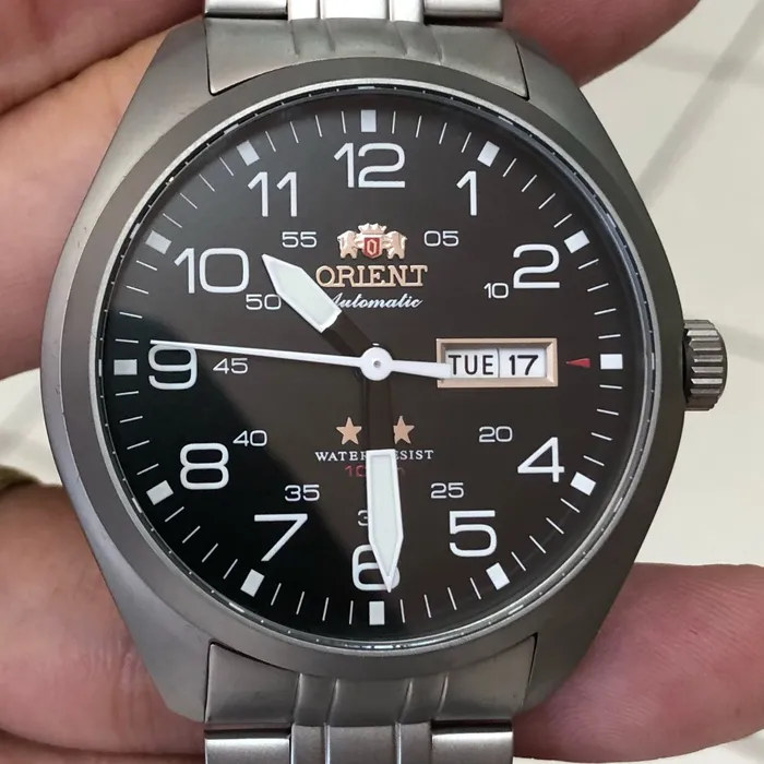 Orient 3 EStrelas Automático Classico Militar F49ss020 preto