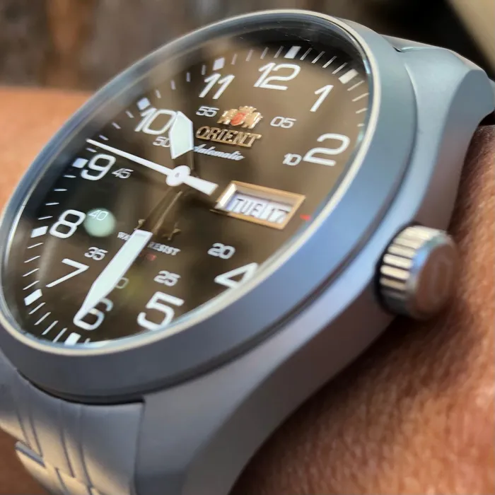 Orient 3 EStrelas Automático Classico Militar F49ss020 preto