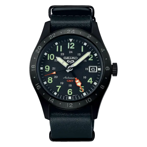 Seiko 5 Sports Automático Field Series GMT SSK025 IPbLack preto