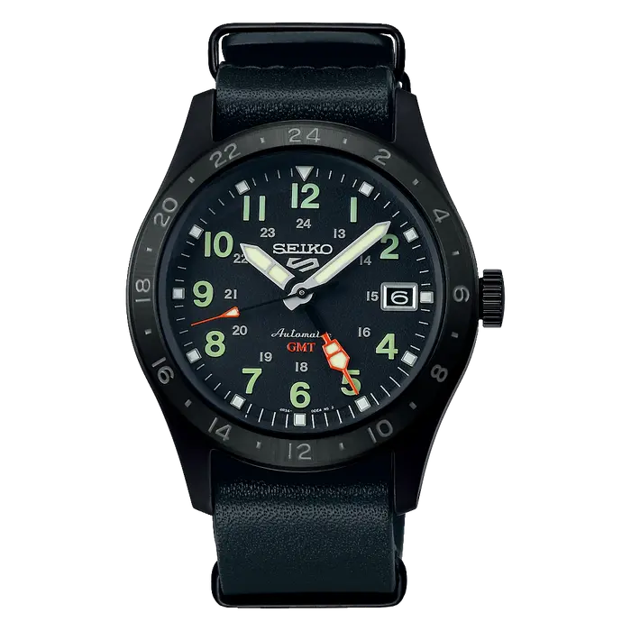 Seiko 5 Sports Automático Field Series GMT SSK025 IPbLack preto